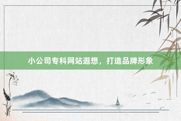 小公司专科网站遐想，打造品牌形象